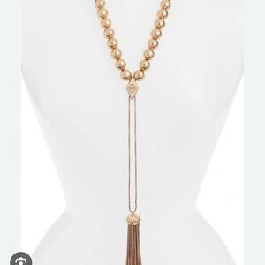Tory Burch Worry Bead Necklace with Tassel NWT